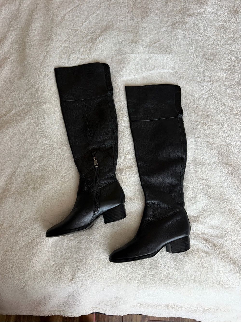 Lauren Ralph Lauren Black Leather Over-the-Knee Riding Boots